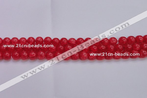 CKQ318 15.5 inches 12mm round dyed crackle quartz beads wholesale