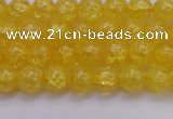 CKQ322 15.5 inches 6mm round dyed crackle quartz beads wholesale