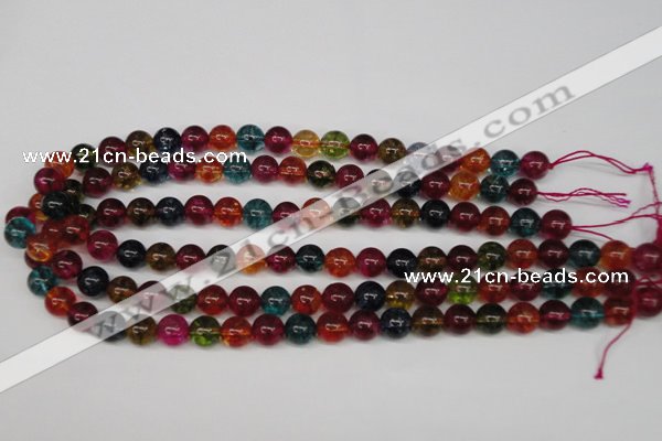 CKQ33 15.5 inches 10mm round dyed crackle quartz beads wholesale