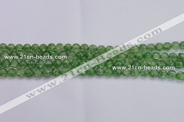 CKQ337 15.5 inches 8mm round dyed crackle quartz beads wholesale