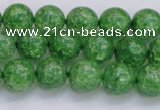 CKQ338 15.5 inches 10mm round dyed crackle quartz beads wholesale