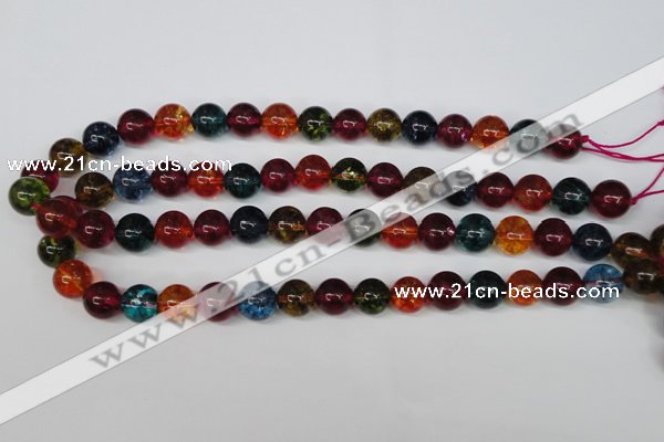 CKQ34 15.5 inches 12mm round dyed crackle quartz beads wholesale