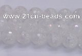 CKQ343 15.5 inches 6mm faceted round dyed crackle quartz beads