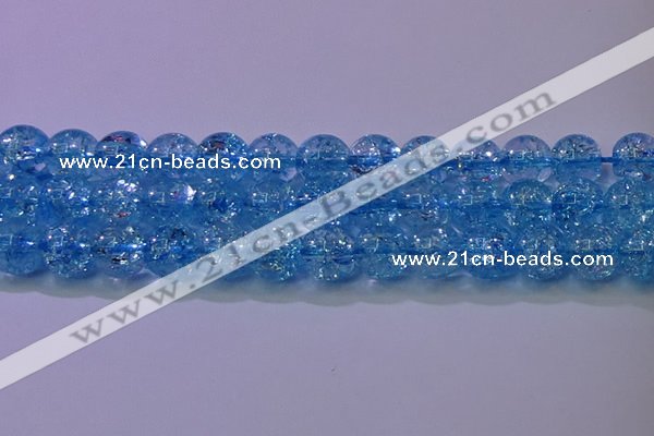 CKQ362 15.5 inches 8mm round dyed crackle quartz beads