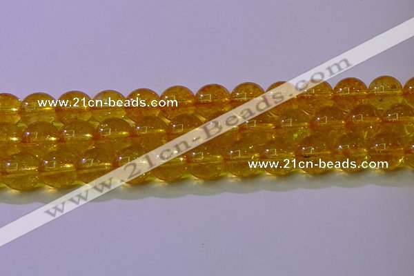 CKQ382 15.5 inches 8mm round dyed crackle quartz beads