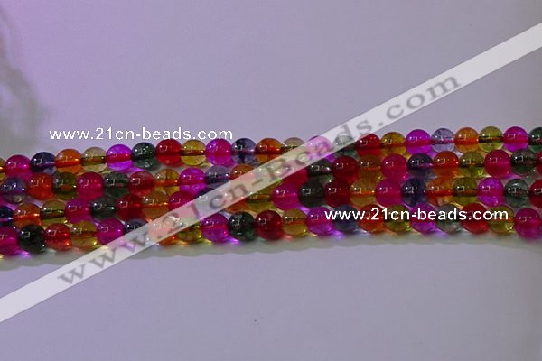 CKQ390 15.5 inches 4mm round dyed crackle quartz beads wholesale