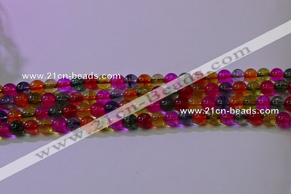 CKQ391 15.5 inches 6mm round dyed crackle quartz beads
