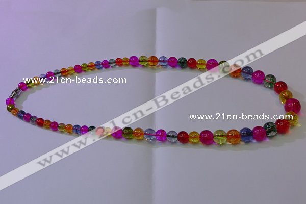 CKQ400 15.5 inches 6mm - 12mm round dyed crackle quartz beads