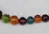 CKQ49 15.5 inches 6mm - 14mm round dyed crackle quartz beads