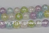 CKQ62 15.5 inches 8mm round AB-color dyed crackle quartz beads