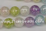 CKQ65 15.5 inches 14mm round AB-color dyed crackle quartz beads