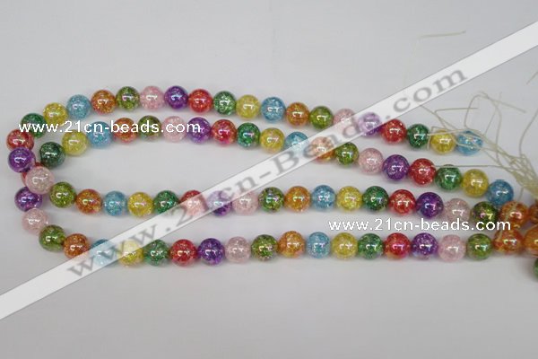 CKQ75 15.5 inches 14mm round AB-color dyed crackle quartz beads