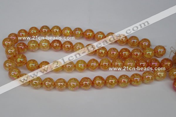 CKQ92 15.5 inches 8mm round AB-color dyed crackle quartz beads