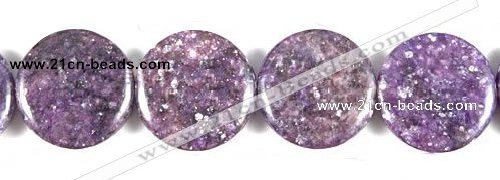 CKU05 15 inches 25mm coin purple kunzite beads wholesale