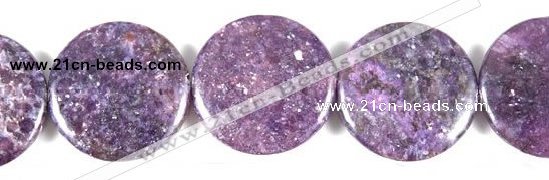 CKU06 15 inches 30mm coin purple kunzite beads wholesale