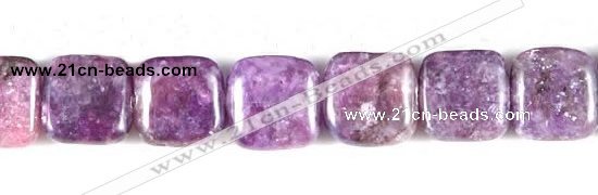 CKU07 15 inches 10*10mm square purple kunzite beads wholesale