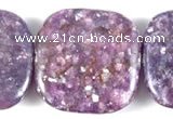 CKU09 15 inches 20*20mm square purple kunzite beads wholesale