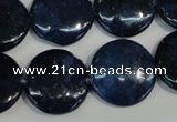 CKU138 15.5 inches 20mm flat round dyed kunzite beads wholesale