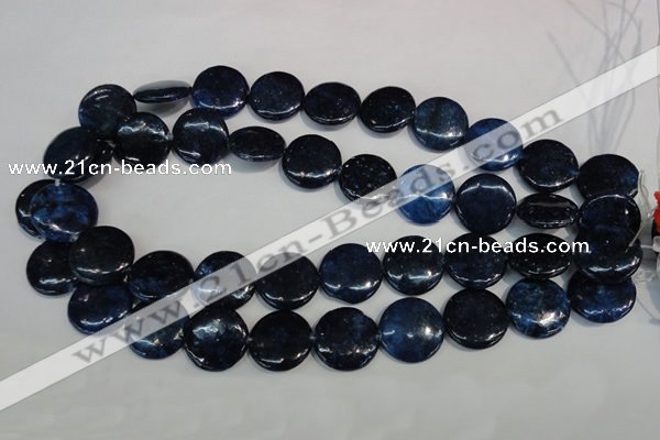 CKU138 15.5 inches 20mm flat round dyed kunzite beads wholesale