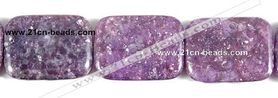 CKU14 15 inches 30*40mm rectangle purple kunzite beads wholesale