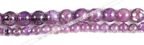 CKU15 15 inches 4mm & 6mm round purple kunzite beads wholesale