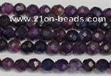 CKU20 15.5 inches 4mm faceted round purple kunzite beads wholesale