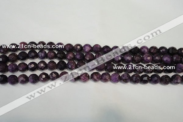 CKU22 15.5 inches 8mm faceted round purple kunzite beads wholesale