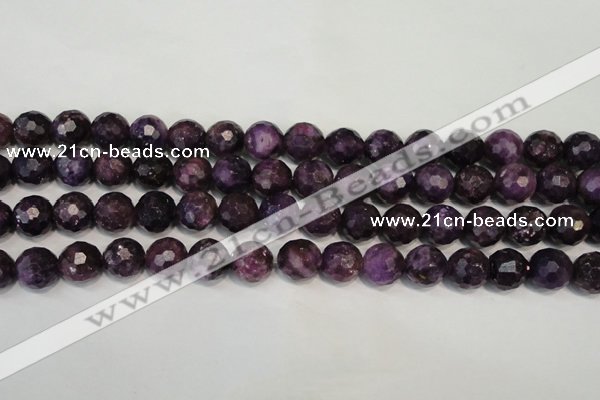 CKU25 15.5 inches 14mm faceted round purple kunzite beads wholesale