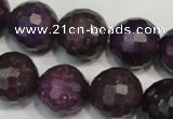 CKU26 15.5 inches 16mm faceted round purple kunzite beads wholesale