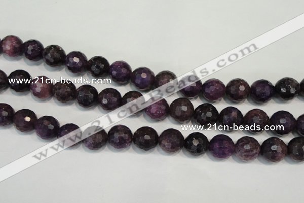 CKU26 15.5 inches 16mm faceted round purple kunzite beads wholesale