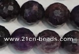 CKU27 15.5 inches 18mm faceted round purple kunzite beads wholesale