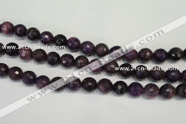 CKU27 15.5 inches 18mm faceted round purple kunzite beads wholesale