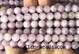 CKU354 15 inches 8mm round kunzite gemstone beads wholesale