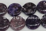 CKU37 15.5 inches 18mm flat round purple kunzite beads wholesale