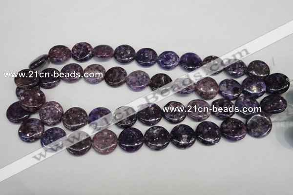 CKU37 15.5 inches 18mm flat round purple kunzite beads wholesale