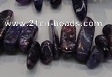 CKU52 15.5 inches 6*12mm - 9*27mm purple kunzite chips beads