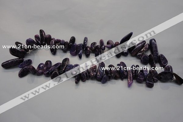 CKU52 15.5 inches 6*12mm - 9*27mm purple kunzite chips beads