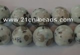 CKW04 15.5 inches 12mm round kiwi jasper gemstone beads