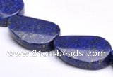 CLA31 19*25mm twisted oval deep blue dyed lapis lazuli beads