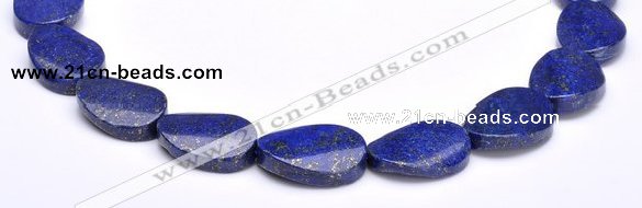 CLA31 19*25mm twisted oval deep blue dyed lapis lazuli beads