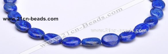 CLA33 12*15mm flat oval deep blue dyed lapis lazuli beads