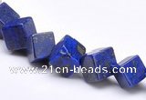 CLA39 6*6*6mm oblique-drilled cubic dyed lapis lazuli beads