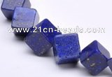 CLA40 oblique-drilled cubic 10*10*10mm dyed lapis lazuli beads