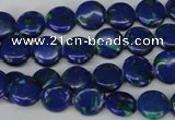 CLA410 15.5 inches 10mm flat round synthetic lapis lazuli beads