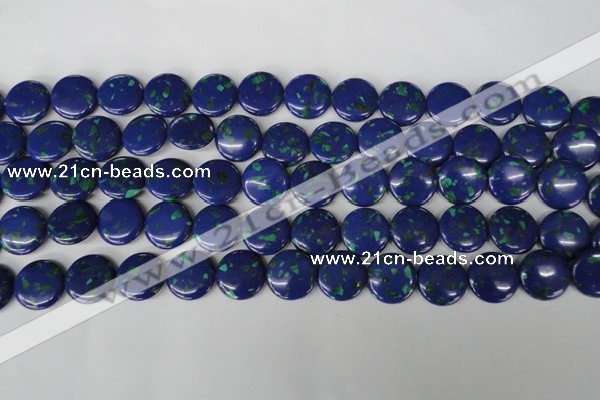 CLA415 15.5 inches 20mm flat round synthetic lapis lazuli beads