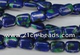 CLA425 15.5 inches 6*8mm rectangle synthetic lapis lazuli beads