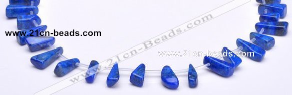 CLA44 Freeform pyramid deep blue dyed lapis lazuli stone beads