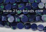 CLA441 15.5 inches 6mm coin synthetic lapis lazuli beads