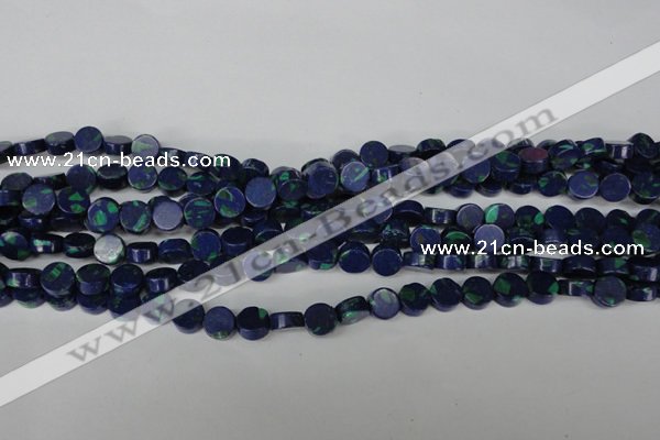 CLA442 15.5 inches 8mm coin synthetic lapis lazuli beads