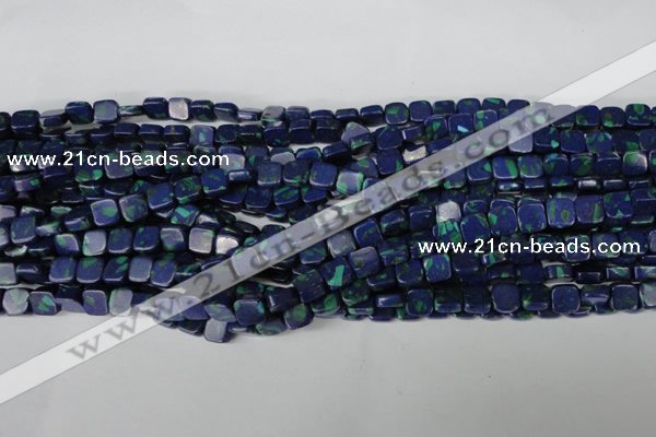 CLA447 15.5 inches 8*8mm square synthetic lapis lazuli beads